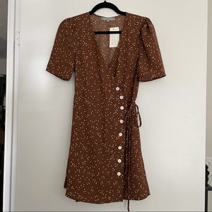 Brown wrap dress